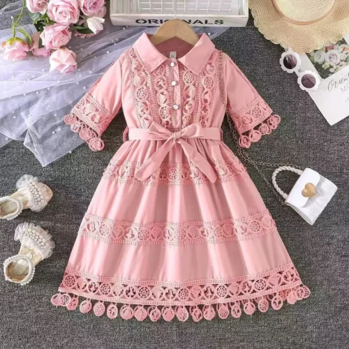 Toddler & Girls Vintage Style Lace Collared Party Dress