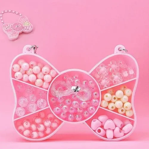 DIY Beaded Jewelry Making Kit in Cute Handbag Organizer Box for Girls