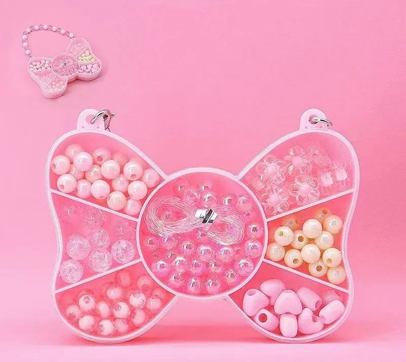 DIY Beaded Jewelry Making Kit in Cute Handbag Organizer Box for Girls