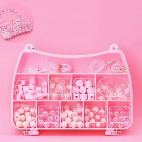 DIY Beaded Jewelry Making Kit with Beaded Handle Storage Box