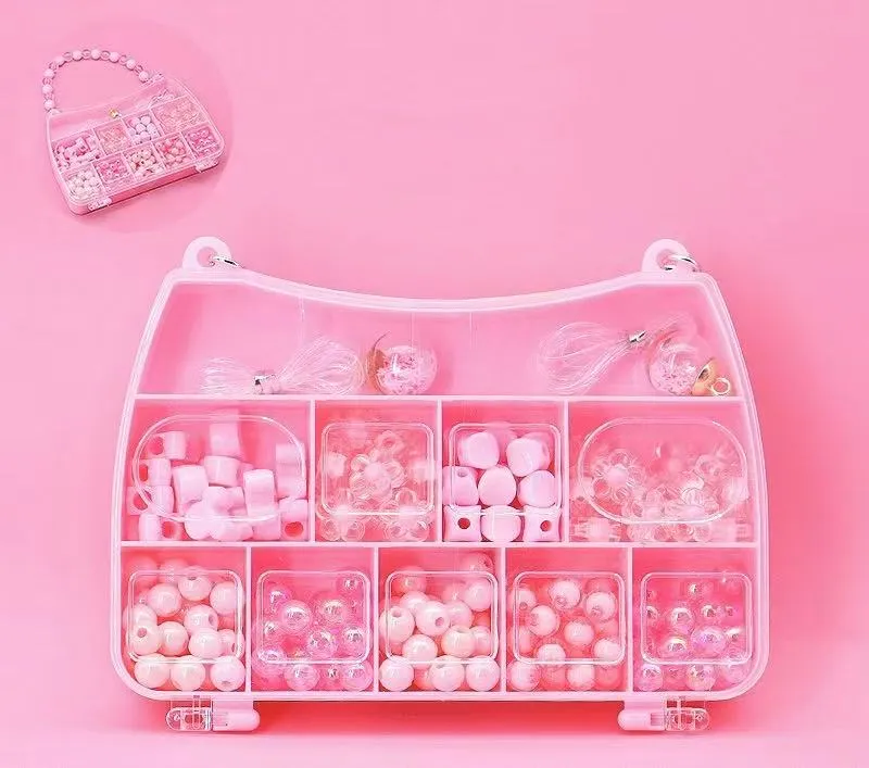 DIY Beaded Jewelry Making Kit with Beaded Handle Storage Box