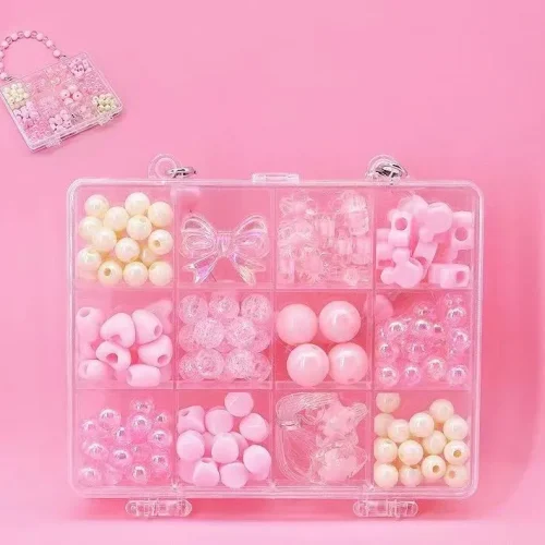 DIY Beaded Jewelry Making Kit with Beaded Handle Storage Box