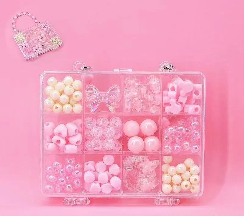 DIY Beaded Jewelry Making Kit with Beaded Handle Storage Box