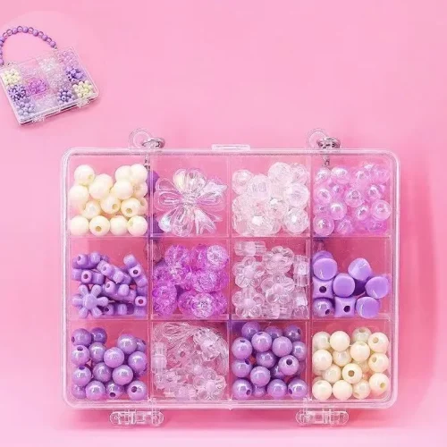 DIY Beaded Jewelry Making Kit with Beaded Handle Storage Box