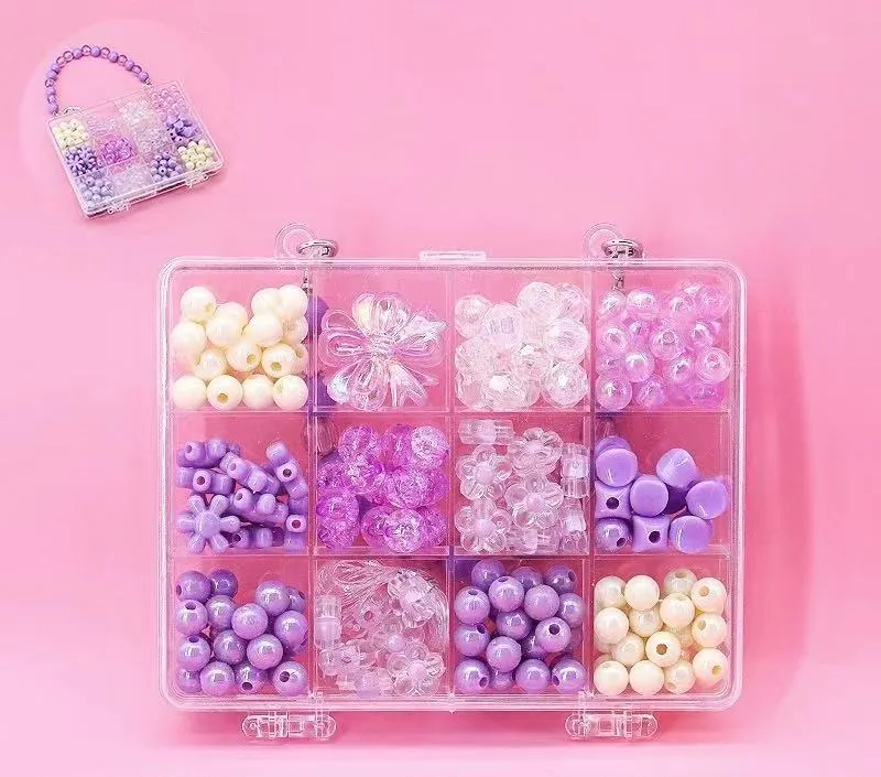 DIY Beaded Jewelry Making Kit with Beaded Handle Storage Box