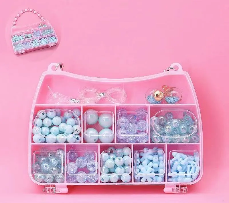DIY Beaded Jewelry Making Kit with Beaded Handle Storage Box